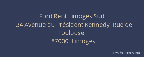 Ford Rent Limoges Sud
