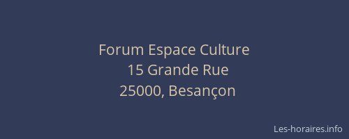 Forum Espace Culture