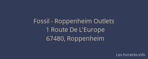 Fossil - Roppenheim Outlets