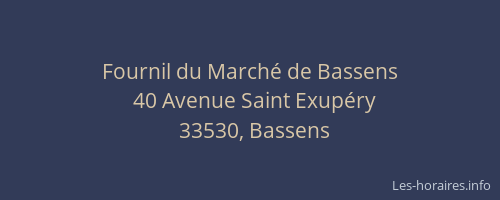 Fournil du Marché de Bassens