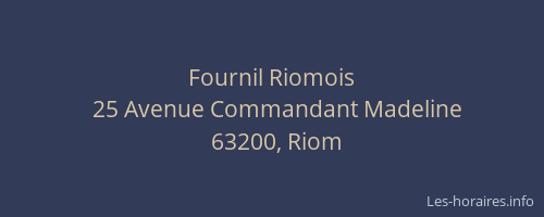 Fournil Riomois