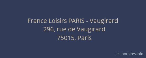 France Loisirs PARIS - Vaugirard