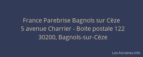 France Parebrise Bagnols sur Cèze