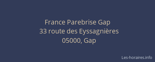 France Parebrise Gap