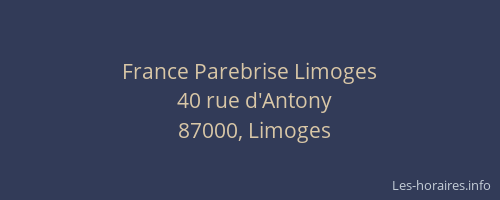 France Parebrise Limoges