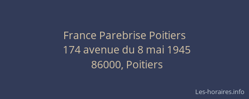 France Parebrise Poitiers