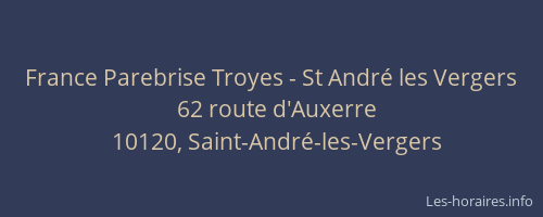 France Parebrise Troyes - St André les Vergers