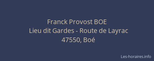 Franck Provost BOE