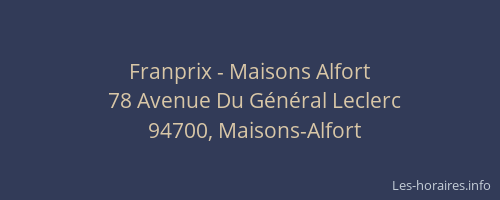 Franprix - Maisons Alfort