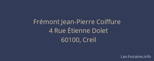 Frémont Jean-Pierre Coiffure