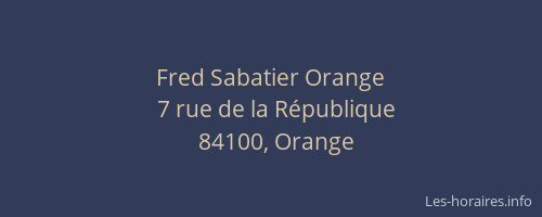 Fred Sabatier Orange