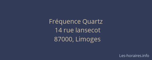 Fréquence Quartz