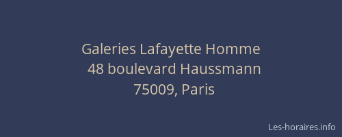 Galeries Lafayette Homme