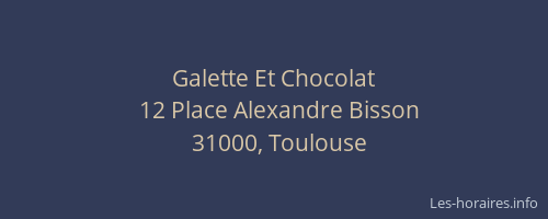 Galette Et Chocolat