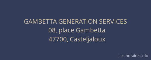 GAMBETTA GENERATION SERVICES
