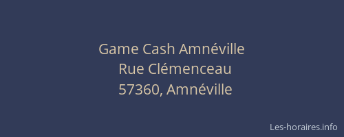 Game Cash Amnéville