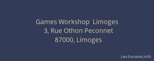 Games Workshop  Limoges