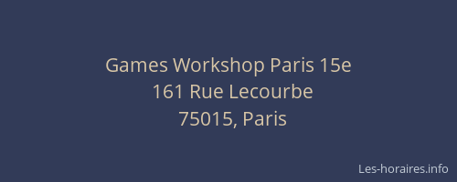 Games Workshop Paris 15e