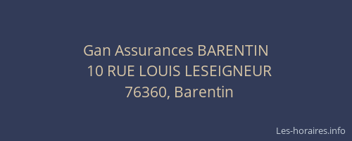 Gan Assurances BARENTIN