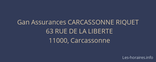 Gan Assurances CARCASSONNE RIQUET