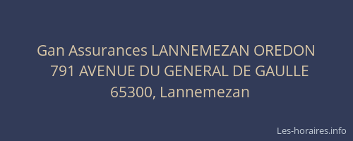 Gan Assurances LANNEMEZAN OREDON