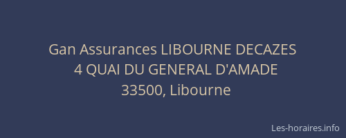 Gan Assurances LIBOURNE DECAZES