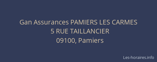 Gan Assurances PAMIERS LES CARMES