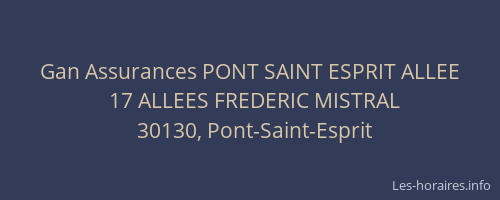 Gan Assurances PONT SAINT ESPRIT ALLEE