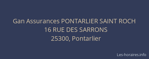 Gan Assurances PONTARLIER SAINT ROCH