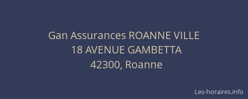 Gan Assurances ROANNE VILLE