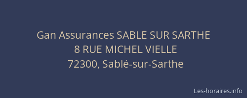 Gan Assurances SABLE SUR SARTHE