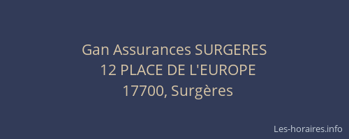 Gan Assurances SURGERES