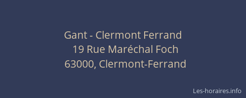 Gant - Clermont Ferrand
