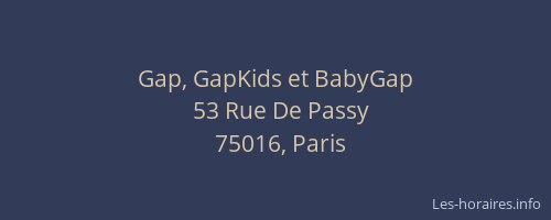 Gap, GapKids et BabyGap