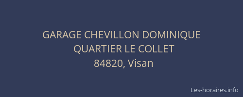 GARAGE CHEVILLON DOMINIQUE