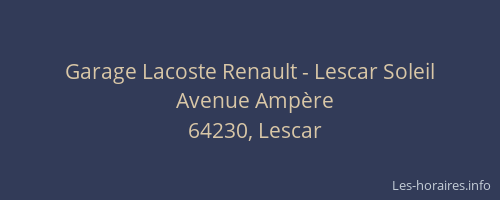 Garage Lacoste Renault - Lescar Soleil