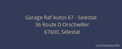 Garage Raf Autos 67 - Selestat