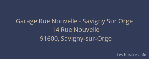 Garage Rue Nouvelle - Savigny Sur Orge