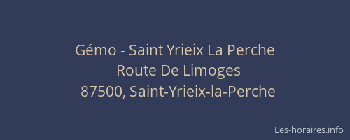 Gémo - Saint Yrieix La Perche