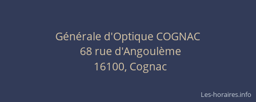 Générale d'Optique COGNAC