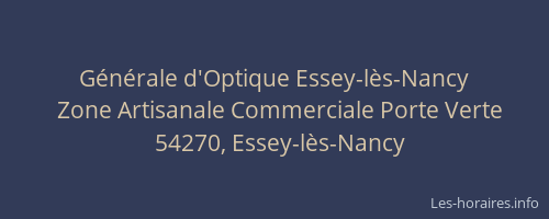 Générale d'Optique Essey-lès-Nancy