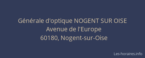 Générale d'optique NOGENT SUR OISE