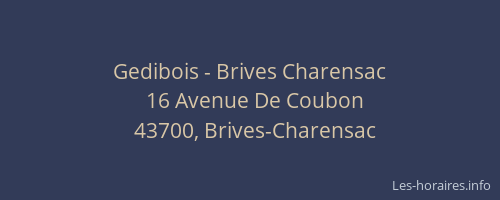 Gedibois - Brives Charensac