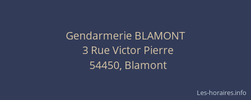 Gendarmerie BLAMONT