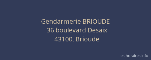 Gendarmerie BRIOUDE