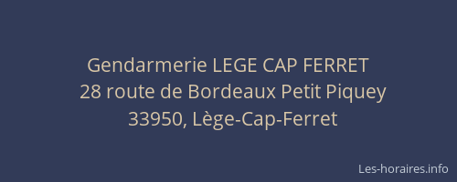 Gendarmerie LEGE CAP FERRET