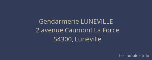 Gendarmerie LUNEVILLE