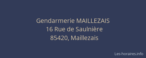 Gendarmerie MAILLEZAIS