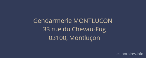 Gendarmerie MONTLUCON