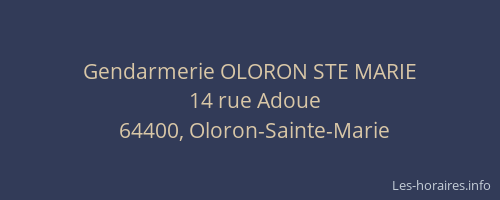 Gendarmerie OLORON STE MARIE